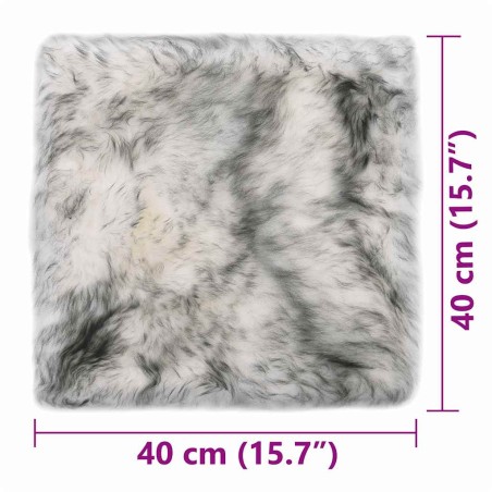 Coussins de chaise lot de 2 Mélange gris foncé Mouton véritable