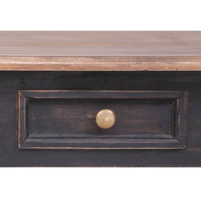 Bureau avec 3 tiroirs 117x57x75 cm bois d'acajou massif