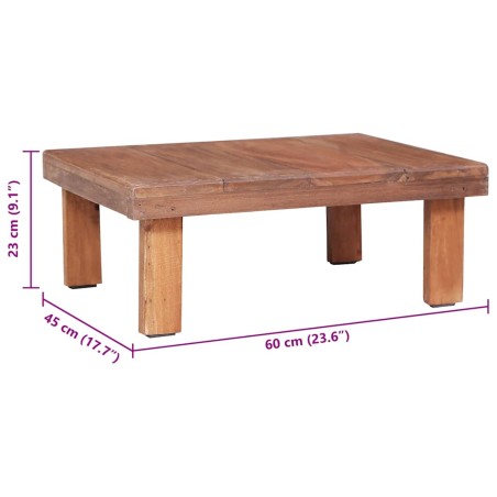 Table basse 60x45x23 cm bois d'acajou massif