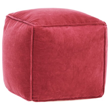 Pouf Velours de coton 40x40x40 cm rose