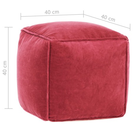 Pouf Velours de coton 40x40x40 cm rose