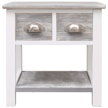 Table d'appoint Gris 40x40x40 cm Bois de Paulownia 2