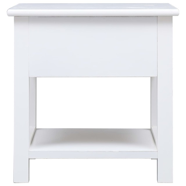 Table d'appoint Blanc 40x40x40 cm Bois de Paulownia