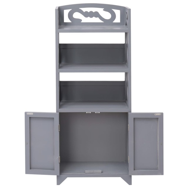 Armoire de salle de bain Gris 46x24x116 cm Bois de Paulownia