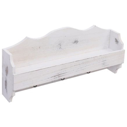Porte-manteau mural Blanc 50x10x23 cm Bois 2