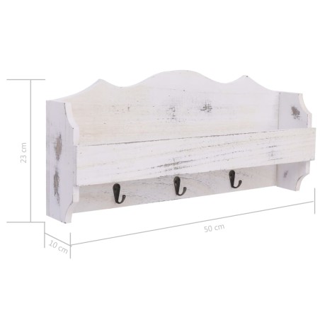 Porte-manteau mural Blanc 50x10x23 cm Bois