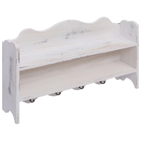 Porte-manteau mural Blanc 50x10x30 cm Bois