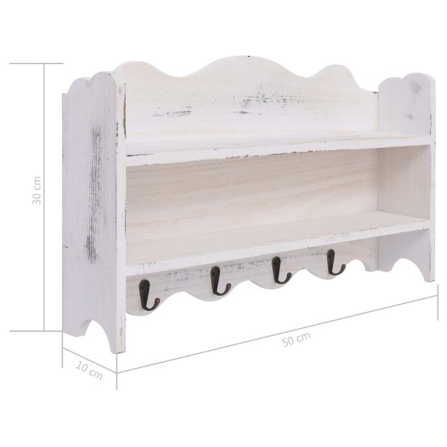 Porte-manteau mural Blanc 50x10x30 cm Bois