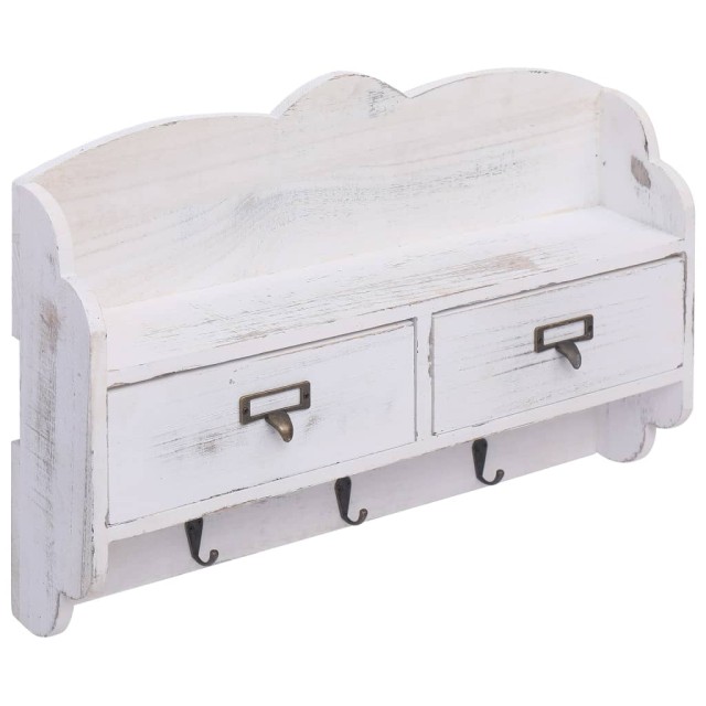 Porte-manteau mural Blanc 50x10x34 cm Bois