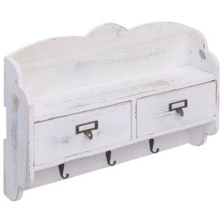 Porte-manteau mural Blanc 50x10x34 cm Bois