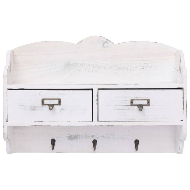 Porte-manteau mural Blanc 50x10x34 cm Bois