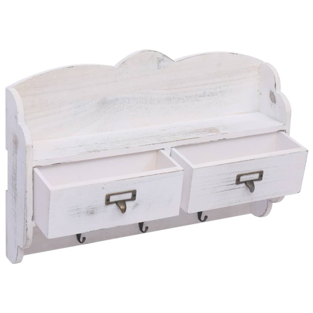 Porte-manteau mural Blanc 50x10x34 cm Bois