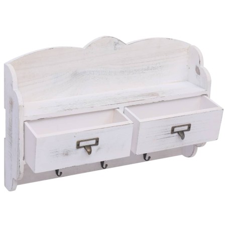 Porte-manteau mural Blanc 50x10x34 cm Bois