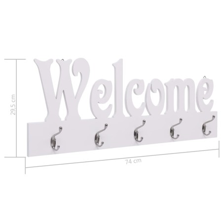 Porte-manteau mural WELCOME Blanc 74x29,5 cm