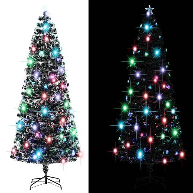 Arbre de Noël pré-éclairé avec support et LED 240 cm fibre optique