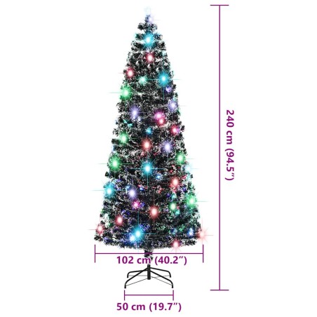 Arbre de Noël pré-éclairé avec support et LED 240 cm fibre optique