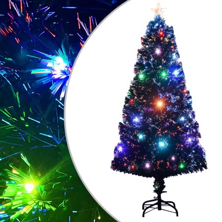 Arbre de Noël pré-éclairé avec support et LED 120 cm fibre optique