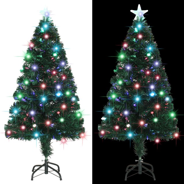 Arbre de Noël pré-éclairé avec support et LED 120 cm fibre optique