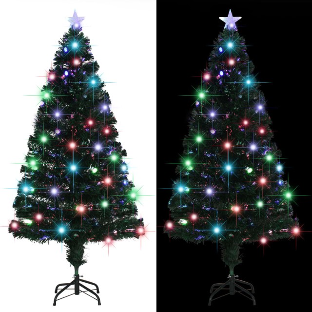 Arbre de Noël pré-éclairé avec support et LED 150 cm fibre optique