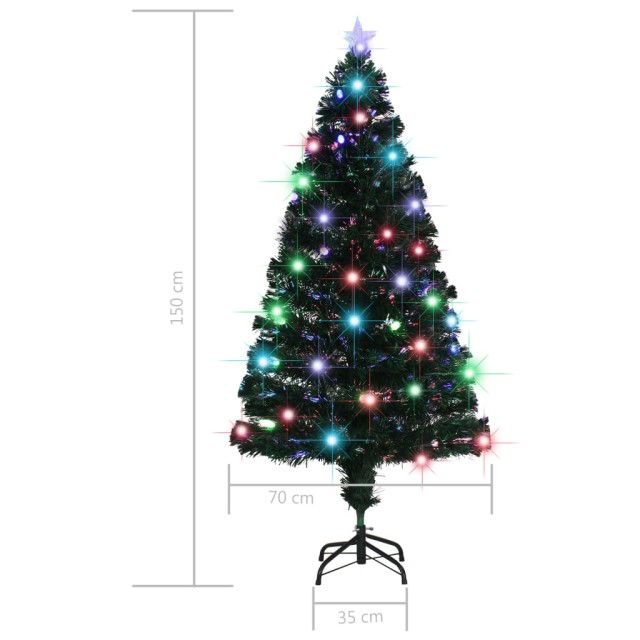 Arbre de Noël pré-éclairé avec support et LED 150 cm fibre optique