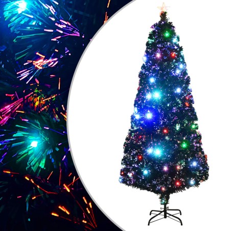Arbre de Noël pré-éclairé avec support et LED 210 cm fibre optique