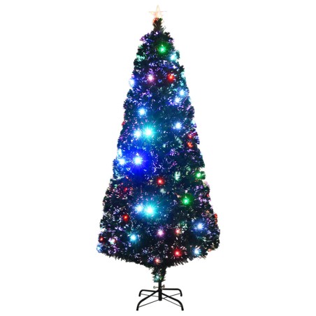 Arbre de Noël pré-éclairé avec support et LED 210 cm fibre optique