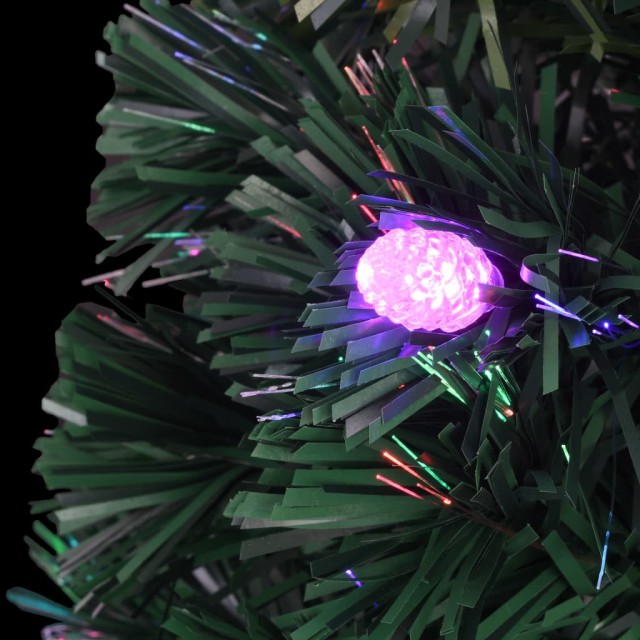 Arbre de Noël pré-éclairé avec support et LED 210 cm fibre optique