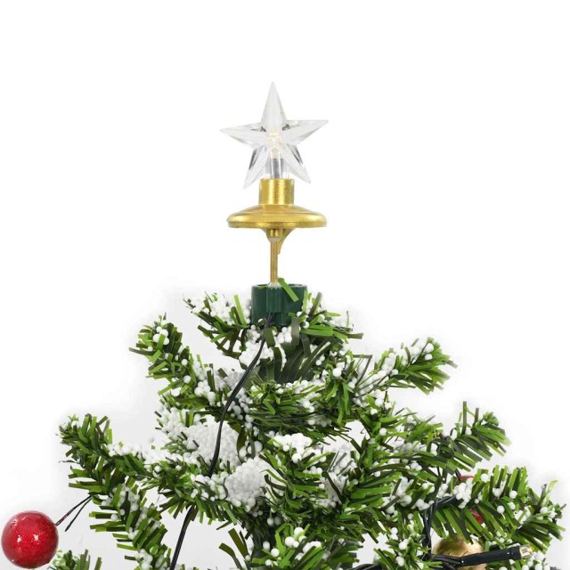 Arbre de Noël neigeux avec base de parapluie Vert 75 cm