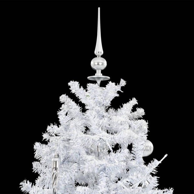 Arbre de Noël neigeux avec base de parapluie Blanc 170 cm
