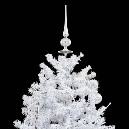 Arbre de Noël neigeux avec base de parapluie Blanc 190 cm