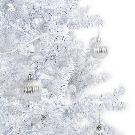 Arbre de Noël neigeux avec base de parapluie Blanc 190 cm