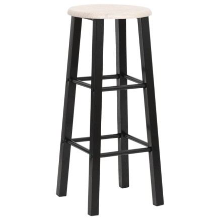 Tabourets de bar lot de 2 noir MDF 2