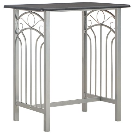 Ensemble de bar 3 pcs Bois et acier Noir 2