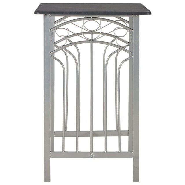 Ensemble de bar 3 pcs Bois et acier Noir