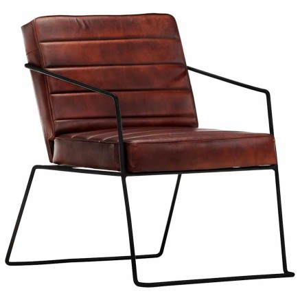 Fauteuil Marron foncé Cuir véritable