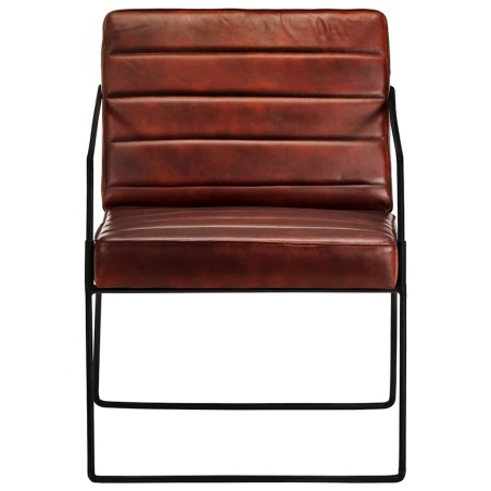 Fauteuil Marron foncé Cuir véritable