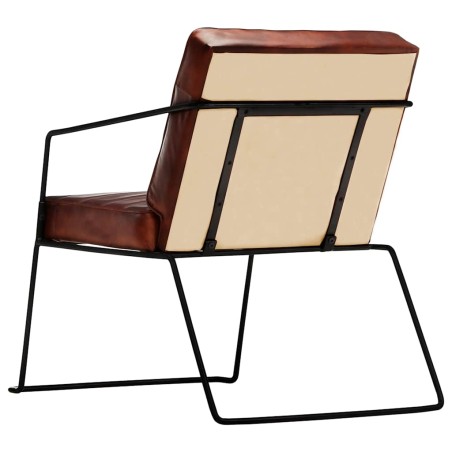 Fauteuil Marron foncé Cuir véritable