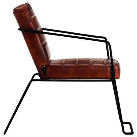 Fauteuil Marron foncé Cuir véritable