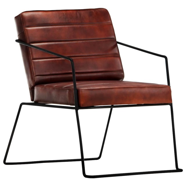 Fauteuil Marron foncé Cuir véritable