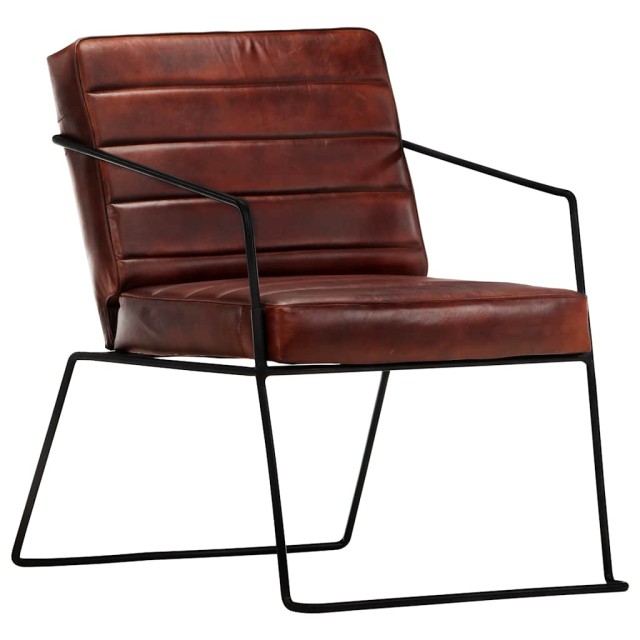 Fauteuil Marron foncé Cuir véritable