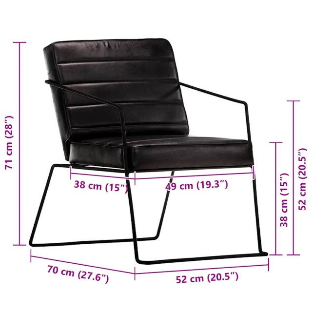 Fauteuil Noir Cuir véritable