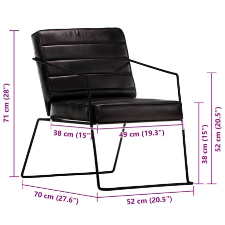 Fauteuil Noir Cuir véritable