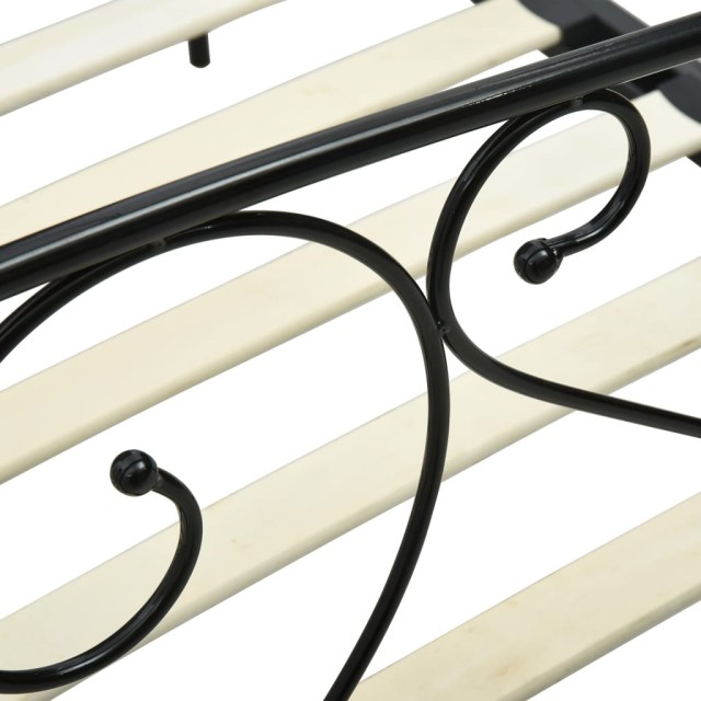 Cadre de lit sans matelas avec baldaquin noir 160x200 cm métal