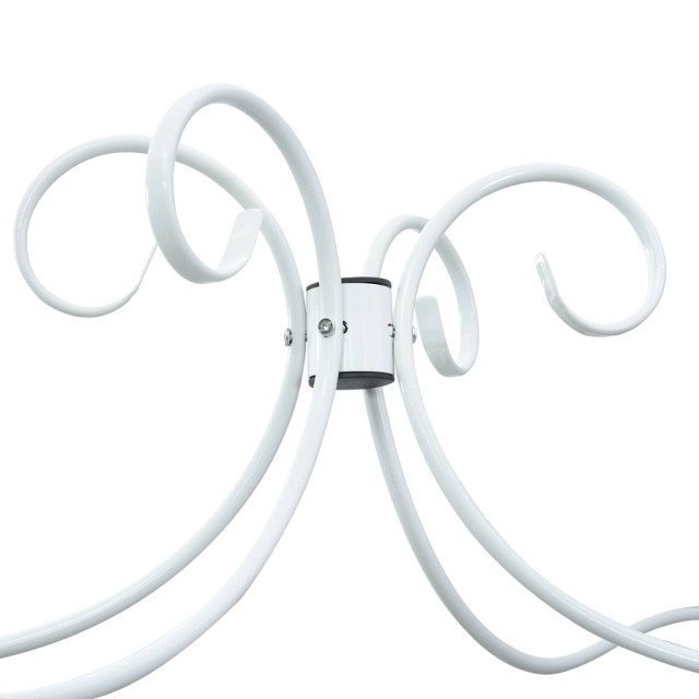 Cadre de lit à baldaquin sans matelas blanc métal 180x200 cm