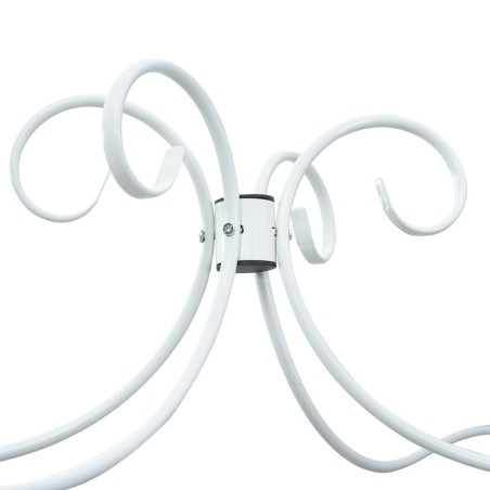 Cadre de lit à baldaquin sans matelas blanc métal 180x200 cm