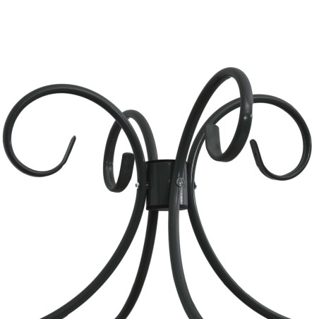 Cadre de lit à baldaquin sans matelas noir métal 100x200 cm