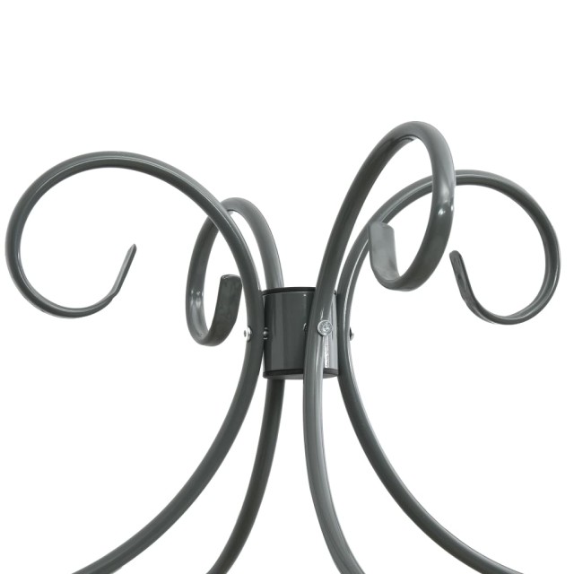 Cadre de lit à baldaquin sans matelas gris métal 160x200 cm