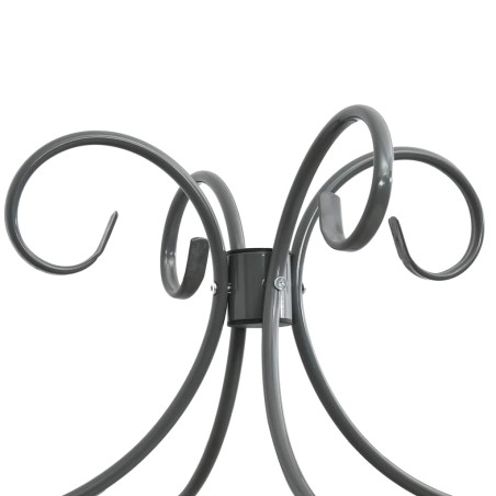 Cadre de lit à baldaquin sans matelas gris métal 180x200 cm