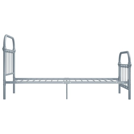 Cadre de lit sans matelas gris métal 90x200 cm