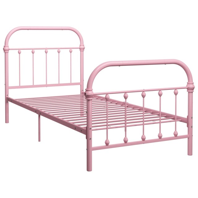 Cadre de lit sans matelas rose métal 90x200 cm